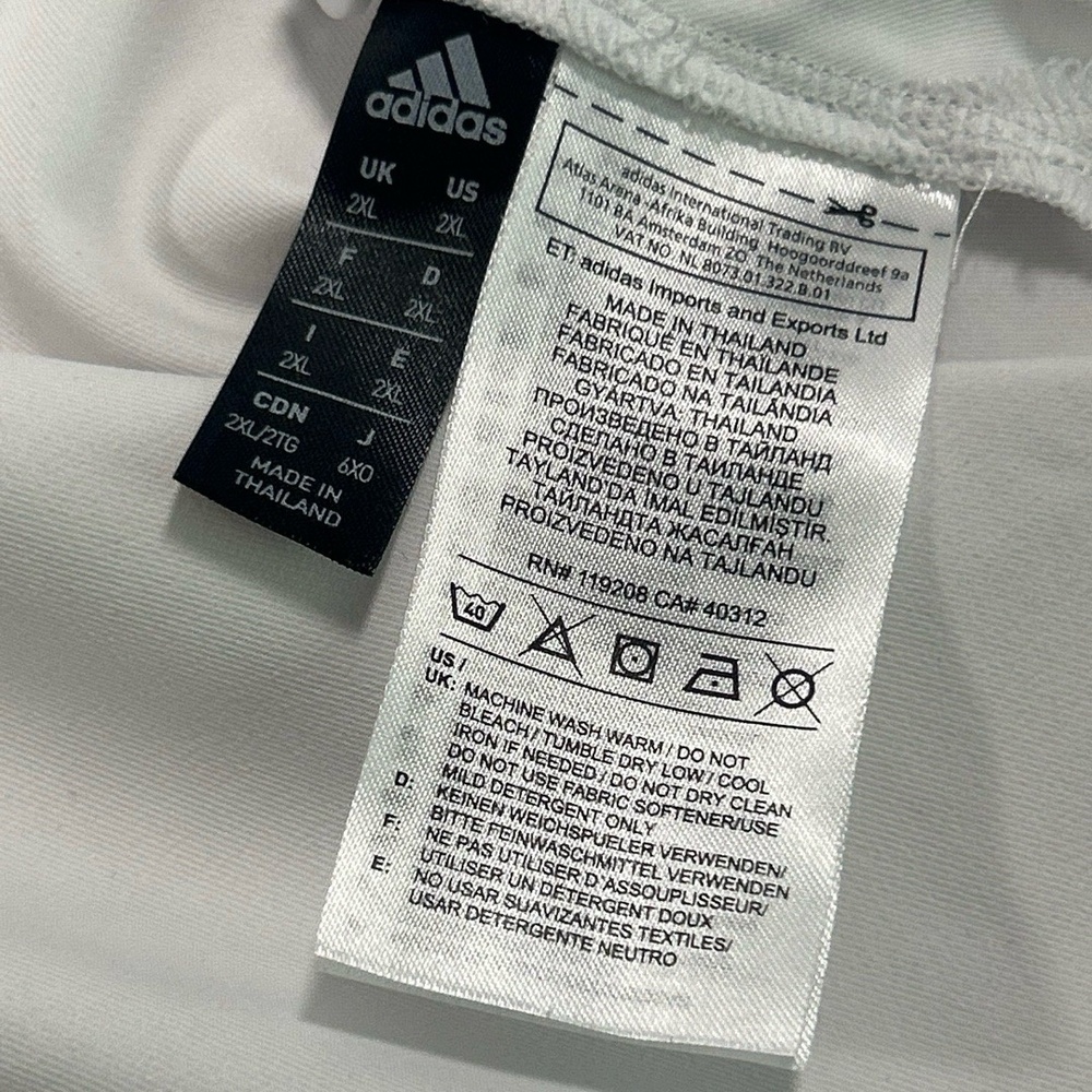 Adidas Polo Shirt Mens Size 2XL White w/ maroon Tigers Logo Athletic Fanwear - Picture 6 of 15